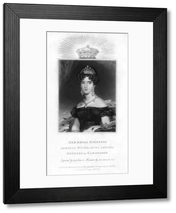 Framed Print : Augusta Wilhelmina Louise, Duchess of Cambridge, 1830. Artist: Say Framed Print : Augusta Wilhelmina Louise, Duchess of Cambridge, 1830. Artist: Say