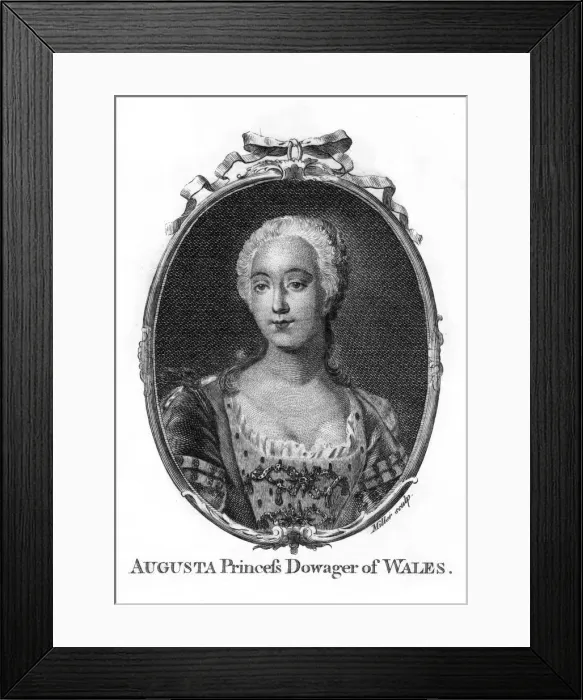 Framed Print : Augusta, Princess of Wales, (1719-1772). Artist: Miller Framed Print : Augusta, Princess of Wales, (1719-1772). Artist: Miller