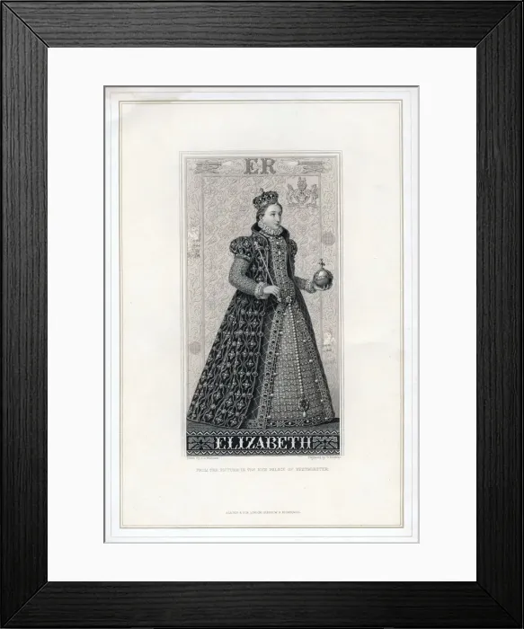 Framed Print : Elizabeth I of England, (late 19th century). Artist: W Ridgway Framed Print : Elizabeth I of England, (late 19th century). Artist: W Ridgway