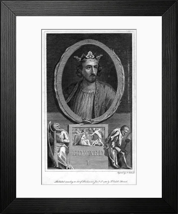 Framed Print : Edward I of England, (1788). Artist: J Caldwall Framed Print : Edward I of England, (1788). Artist: J Caldwall