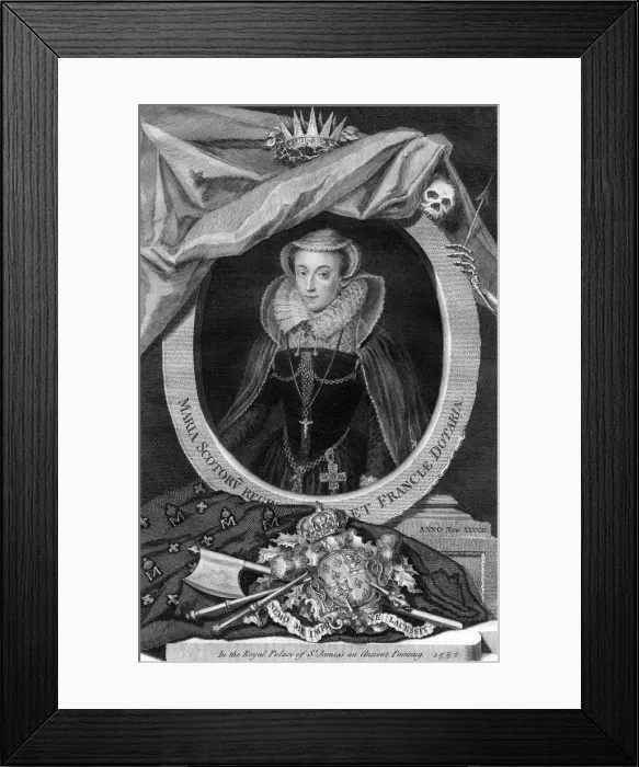 Framed Print : Mary, Queen of Scots, (1735). Artist: George Vertue Framed Print : Mary, Queen of Scots, (1735). Artist: George Vertue