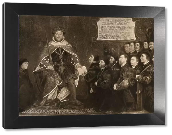 Henry VIII, Granting a Charter to the Barbers and Surgeons Guilds, 1541, (1902). Artist: Hans Holbein the Younger