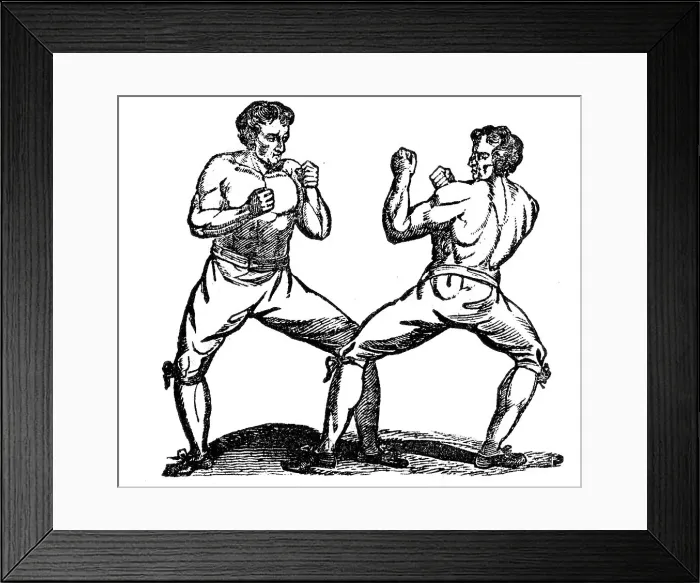 Framed Print : Bare-knuckle boxing, c18th century Framed Print : Bare-knuckle boxing, c18th century