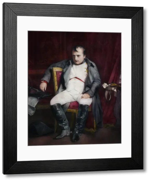 Framed Print : Napoleon at Fontainebleau During the First Abdication - 31 March 1814, (1845). Artist: Paul Delaroche Framed Print : Napoleon at Fontainebleau During the First Abdication - 31 March 1814, (1845). Artist: Paul Delaroche