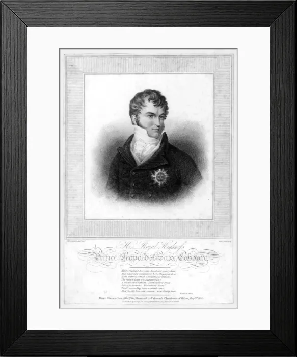 Framed Print : Prince Leopold George Christian Frederick of Saxe-Coburg-Saalfeld, 1818. Artist: Robert Cooper Framed Print : Prince Leopold George Christian Frederick of Saxe-Coburg-Saalfeld, 1818. Artist: Robert Cooper