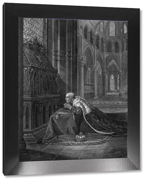Louis VII, King of France before Beckets tomb, Canterbury Cathedral, 12th century (1800). Artist: W Sharp