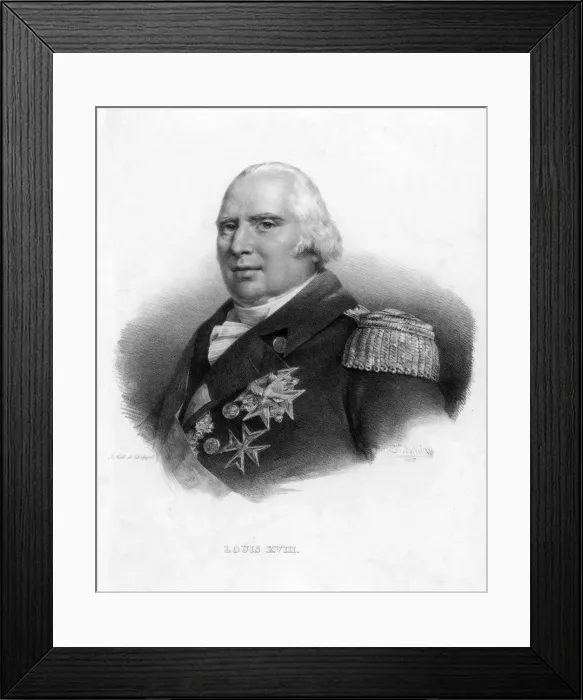Framed Print : Louis XVIII, King of France, (1827). Artist: Delpech Framed Print : Louis XVIII, King of France, (1827). Artist: Delpech