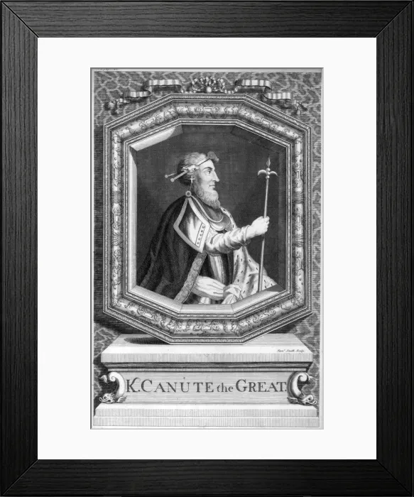 Framed Print : King Canute the Great. Artist: Smith Framed Print : King Canute the Great. Artist: Smith