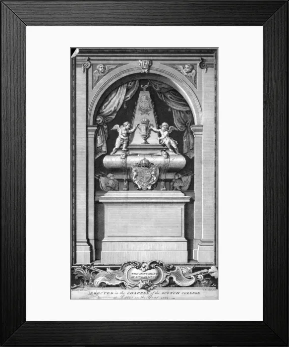 Framed Print : The Monument of King James II of England, Chapel of the Scotch College, Paris. Artist: Bosc Framed Print : The Monument of King James II of England, Chapel of the Scotch College, Paris. Artist: Bosc