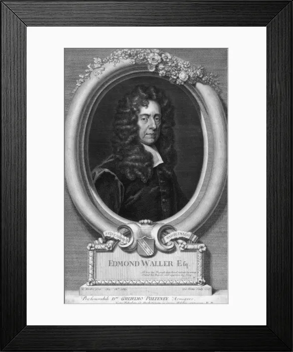 Framed Print : Edmond Waller, 17th century English poet. Artist: George Vertue Framed Print : Edmond Waller, 17th century English poet. Artist: George Vertue