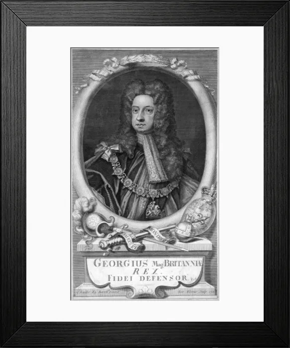 Framed Print : George I, King of Great Britain, 18th century. Artist: George Vertue Framed Print : George I, King of Great Britain, 18th century. Artist: George Vertue