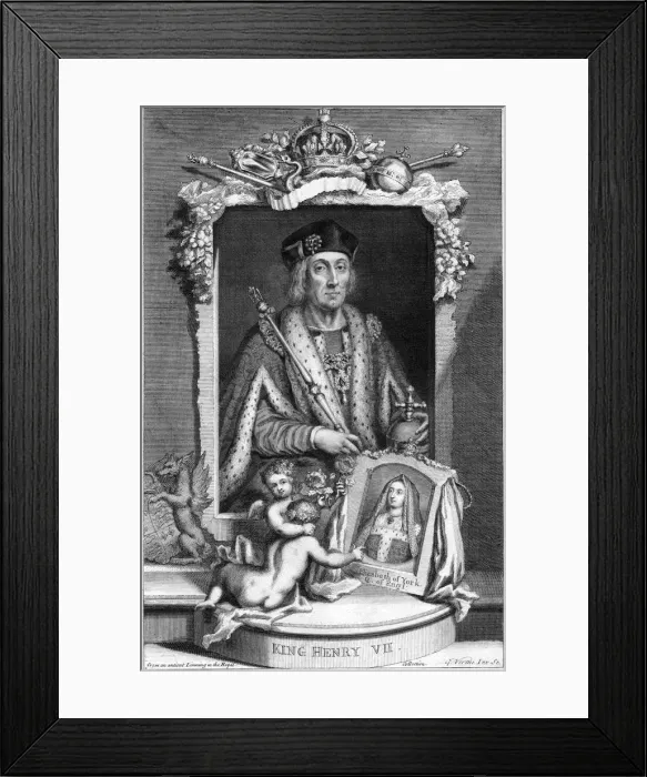 Framed Print : Henry VII of England, (18th century). Artist: George Vertue Framed Print : Henry VII of England, (18th century). Artist: George Vertue