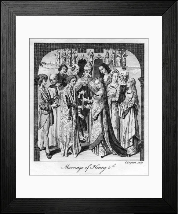 Framed Print : Marriage of Henry VI, 1445, (18th century). Artist: Charles Grignion Framed Print : Marriage of Henry VI, 1445, (18th century). Artist: Charles Grignion