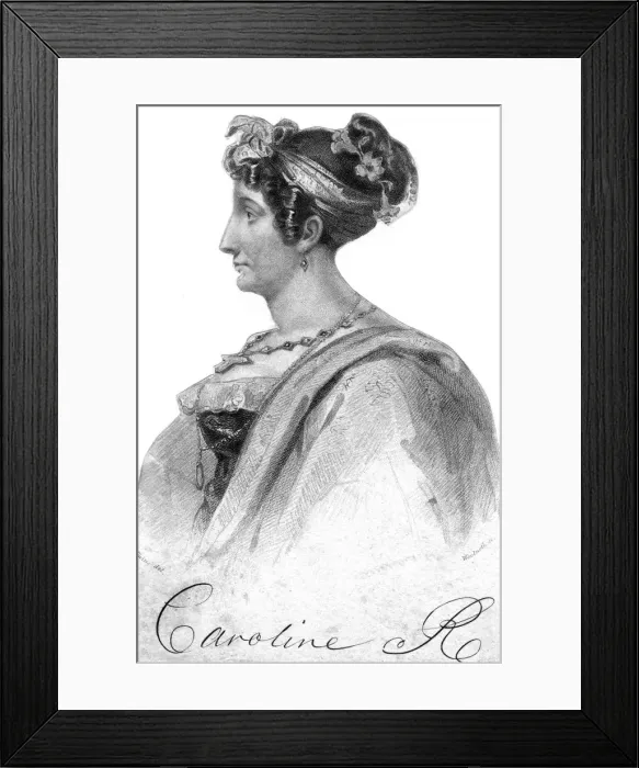 Framed Print : Caroline of Brunswick, queen consort of King George IV, 19th century. Artist: Woolnoth Framed Print : Caroline of Brunswick, queen consort of King George IV, 19th century. Artist: Woolnoth
