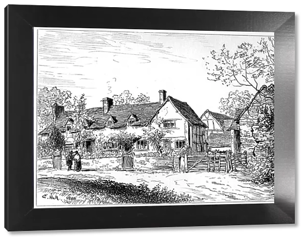 Mary Ardens cottage at Wilmcote, Warwickshire, 1885. Artist: Edward Hull