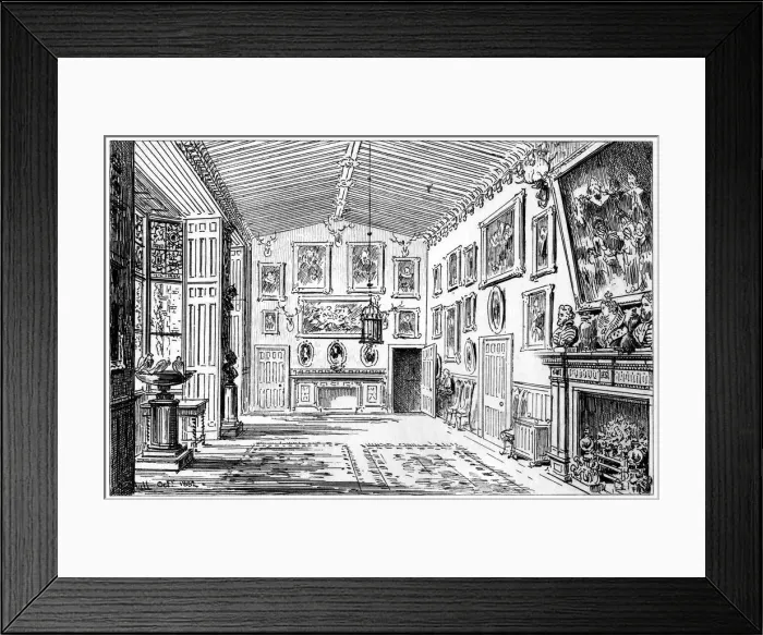 Framed Print : The great hall of Charlecote Park, Warwickshire, 1885. Artist: Edward Hull Framed Print : The great hall of Charlecote Park, Warwickshire, 1885. Artist: Edward Hull