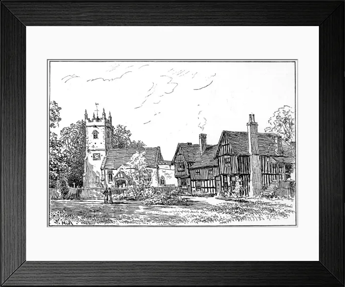 Framed Print : Clifford church and old house, Stratford-upon-Avon, Warwickshire, 1885. Artist: Edward Hull Framed Print : Clifford church and old house, Stratford-upon-Avon, Warwickshire, 1885. Artist: Edward Hull