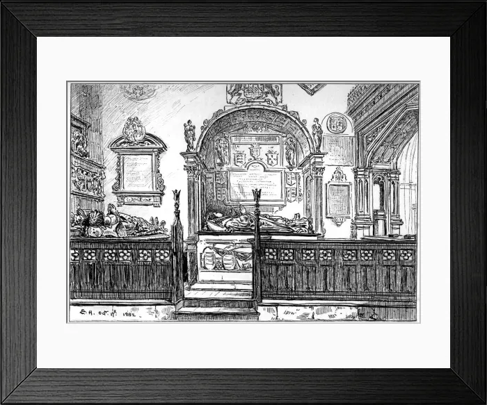 Framed Print : The pew at Clopton church, Stratford-upon-Avon, Warwickshire, 1885. Artist: Edward Hull Framed Print : The pew at Clopton church, Stratford-upon-Avon, Warwickshire, 1885. Artist: Edward Hull