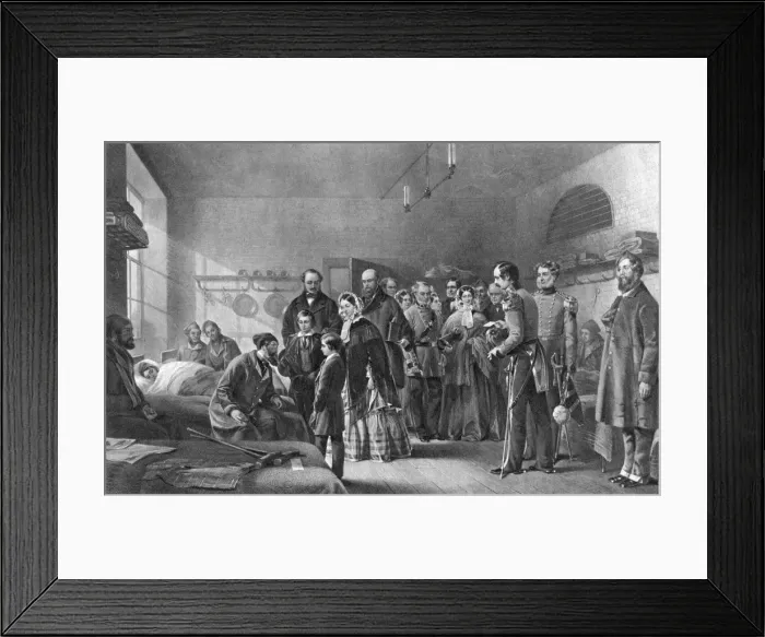 Framed Print : Queen Victoria (1819-1901) visiting wounded soldiers, 19th century Framed Print : Queen Victoria (1819-1901) visiting wounded soldiers, 19th century