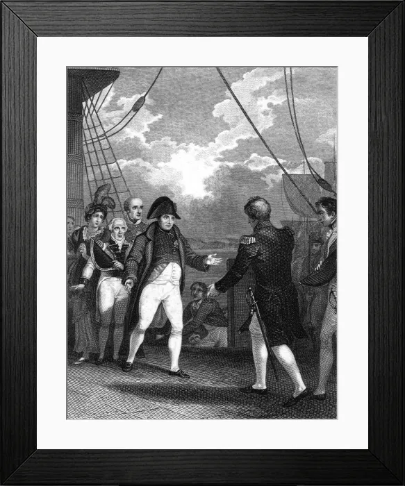 Framed Print : The Surrender of Napoleon, 1817. Artist: CT Dixon Framed Print : The Surrender of Napoleon, 1817. Artist: CT Dixon