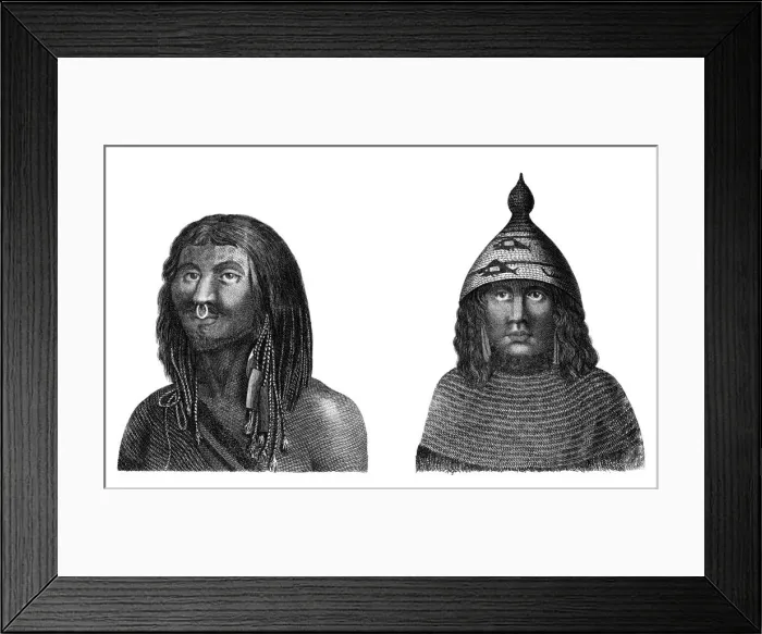 Framed Print : A Man and Woman of Nootka Sound, c1776-1779. Artist: J Dadley Framed Print : A Man and Woman of Nootka Sound, c1776-1779. Artist: J Dadley