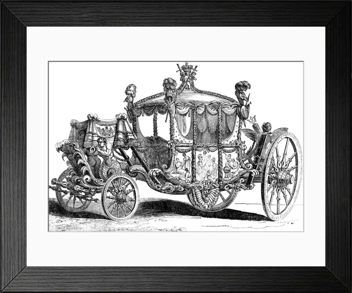Framed Print : Royal gold state coach, 19th century Framed Print : Royal gold state coach, 19th century