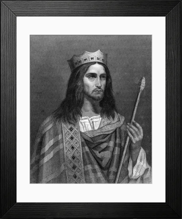 Framed Print : Clovis II, King of Neustria and Burgundy, (19th century). Artist: G Levy Framed Print : Clovis II, King of Neustria and Burgundy, (19th century). Artist: G Levy