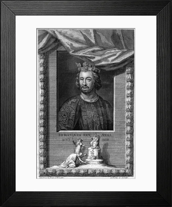 Framed Print : King John of England, (18th century). Artist: George Vertue Framed Print : King John of England, (18th century). Artist: George Vertue