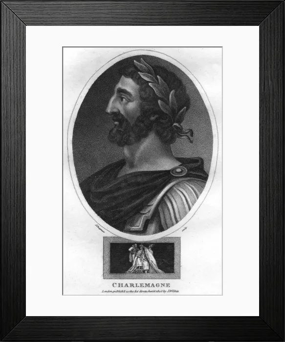 Framed Print : Charlemagne, or Charles the Great, King of the Franks and Holy Roman Emperor, (1805). Artist: J Chapman Framed Print : Charlemagne, or Charles the Great, King of the Franks and Holy Roman Emperor, (1805). Artist: J Chapman