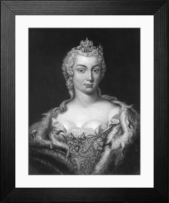 Framed Print : Maria Theresa, Archduchess of Austria and Queen of Hungary and Bohemia. Artist: J Hinchcliff Framed Print : Maria Theresa, Archduchess of Austria and Queen of Hungary and Bohemia. Artist: J Hinchcliff