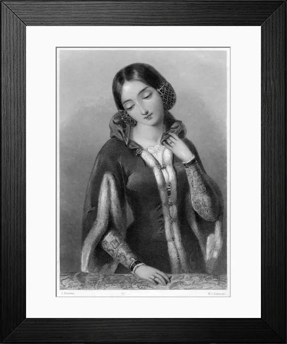 Framed Print : Anne of Bohemia, Queen Consort of Richard II of England. Artist: WJ Edwards Framed Print : Anne of Bohemia, Queen Consort of Richard II of England. Artist: WJ Edwards