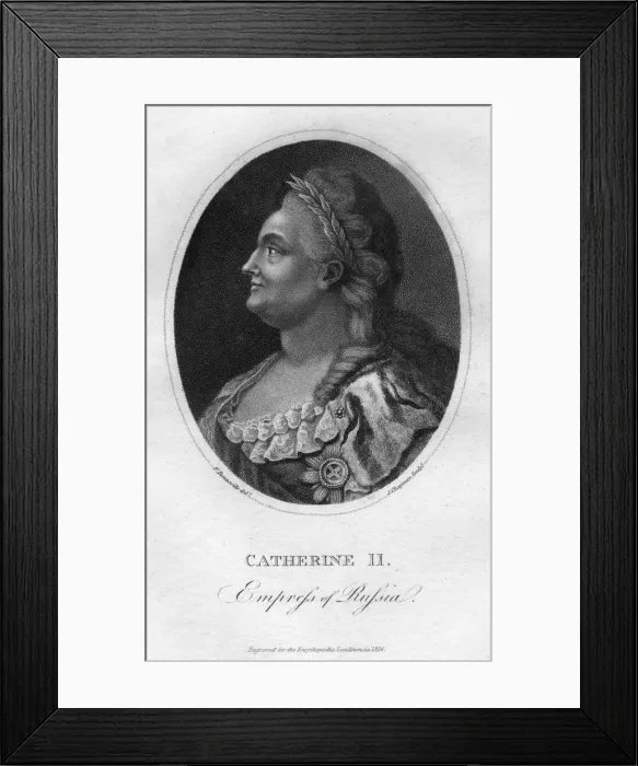 Framed Print : Catherine the Great, Empress of Russia, (1826). Artist: J Chapman Framed Print : Catherine the Great, Empress of Russia, (1826). Artist: J Chapman