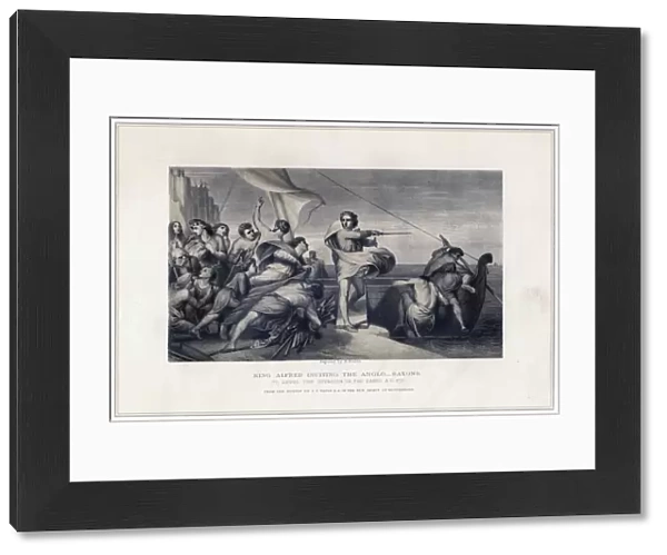 King Alfred Inciting the Anglo-Saxons to Repel the Invasion of the Danes, 896, (c1847). Artist: Herbert Bourne