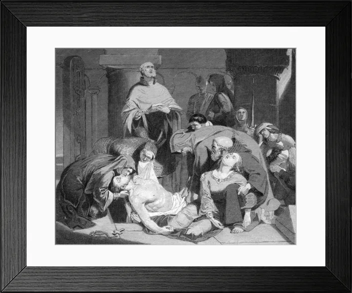 Framed Print : The Burial of Harold at Waltham Abbey, (c1847) Framed Print : The Burial of Harold at Waltham Abbey, (c1847)