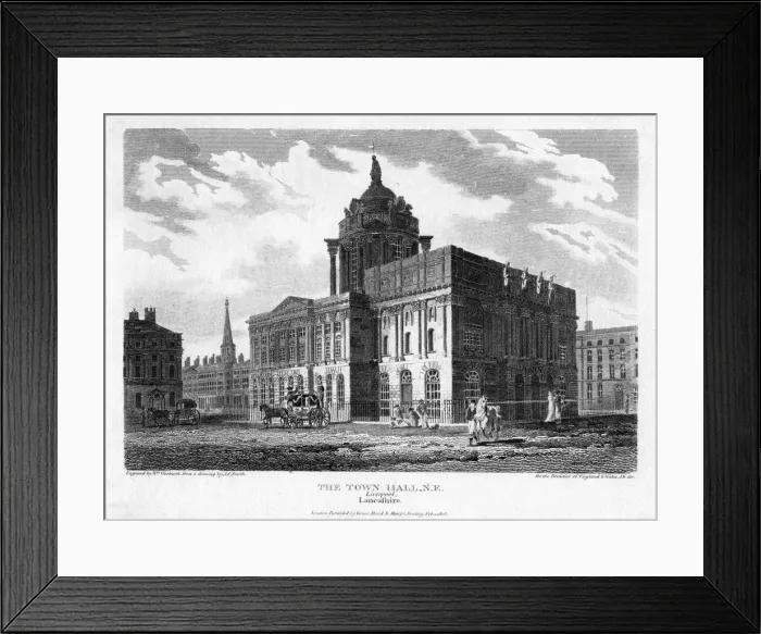 Framed Print : Liverpool Town Hall, Merseyside, 1808. Artist: William Woolnoth