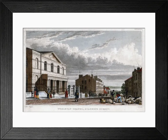 Framed Print : Wesleyan Chapel, Stanhope Street, London, 1830. Artist: J Smith Framed Print : Wesleyan Chapel, Stanhope Street, London, 1830. Artist: J Smith