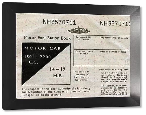 Motor fuel ration book, c1950s