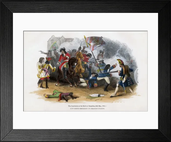 Framed Print : The Carabiniers at the Battle of Ramillies, 23rd May 1706 Framed Print : The Carabiniers at the Battle of Ramillies, 23rd May 1706