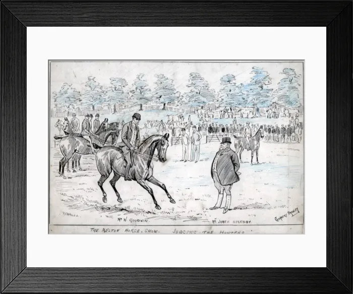 Framed Print : The Melton horse show, judging the hunters, c1880-1940. Artist: Cuthbert Bradley Framed Print : The Melton horse show, judging the hunters, c1880-1940. Artist: Cuthbert Bradley