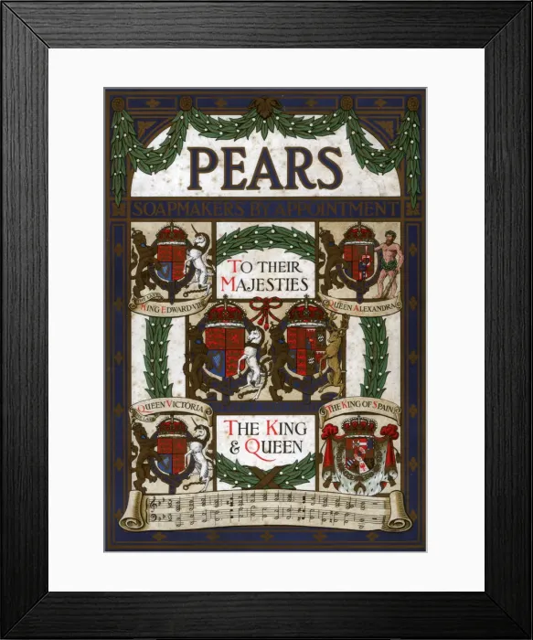 Framed Print : Pears, soapmakers by appointment to the majesties, c19th century Framed Print : Pears, soapmakers by appointment to the majesties, c19th century