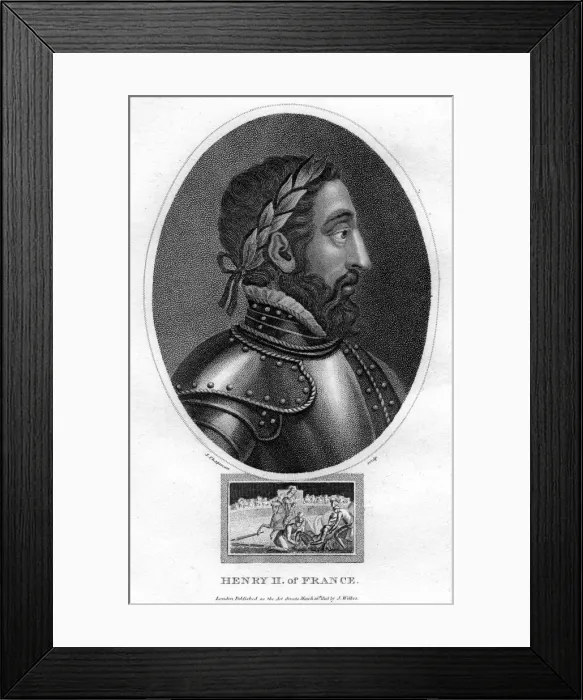 Framed Print : Henry II, King of France, (1805). Artist: J Chapman Framed Print : Henry II, King of France, (1805). Artist: J Chapman