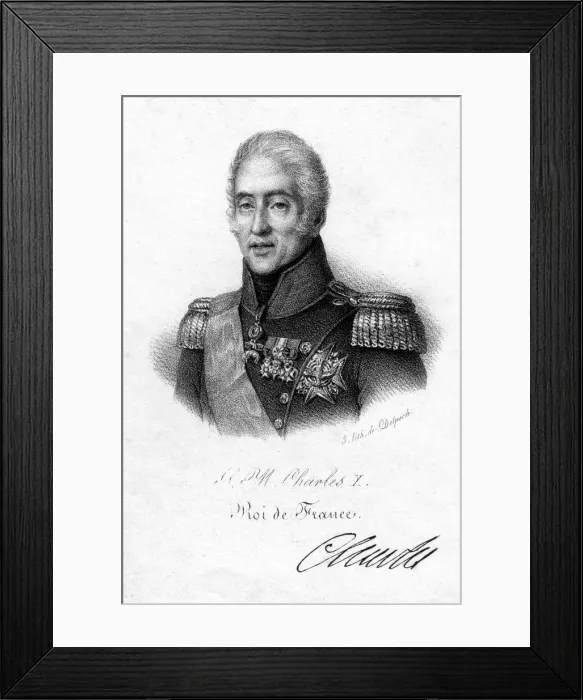 Framed Print : Charles X, King of France, 19th century. Artist: Delpech Framed Print : Charles X, King of France, 19th century. Artist: Delpech