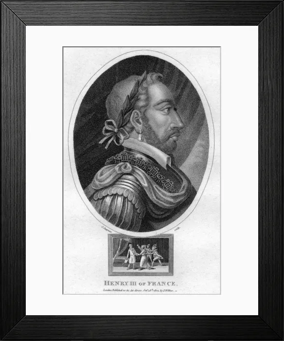 Framed Print : Henry III, King of France, (1804). Artist: J Chapman Framed Print : Henry III, King of France, (1804). Artist: J Chapman