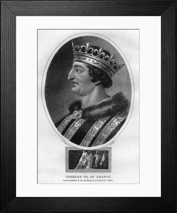 Framed Print : Charles VII, King of France, (1805). Artist: J Chapman Framed Print : Charles VII, King of France, (1805). Artist: J Chapman