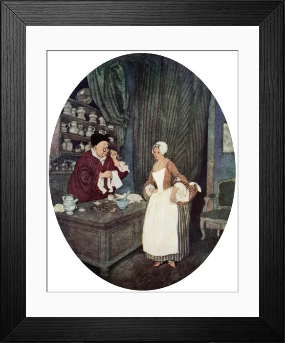 Framed Print : I never at saw sewing so small, c1900-1950 Framed Print : I never at saw sewing so small, c1900-1950