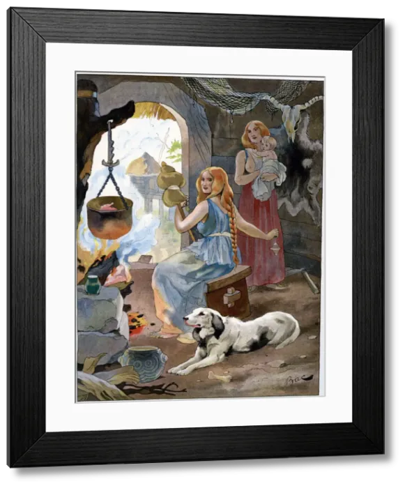 Framed Print : Lacustre women, c1870-1950. Artist: Ferdinand Sigismund Bac Framed Print : Lacustre women, c1870-1950. Artist: Ferdinand Sigismund Bac