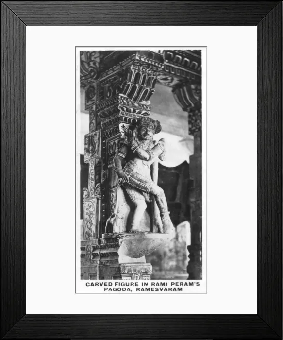 Framed Print : Carved figure in Rami Perams Pagoda, Ramesvaram, India, c1925 Framed Print : Carved figure in Rami Perams Pagoda, Ramesvaram, India, c1925