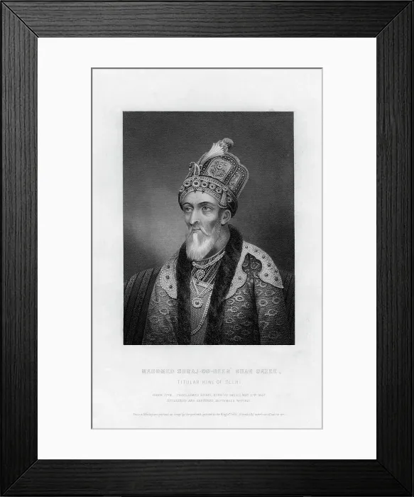 Framed Print : Mahomed Suraj-Oo-Deen Shah Gazee, Titular King Of Delhi, 19th century Framed Print : Mahomed Suraj-Oo-Deen Shah Gazee, Titular King Of Delhi, 19th century