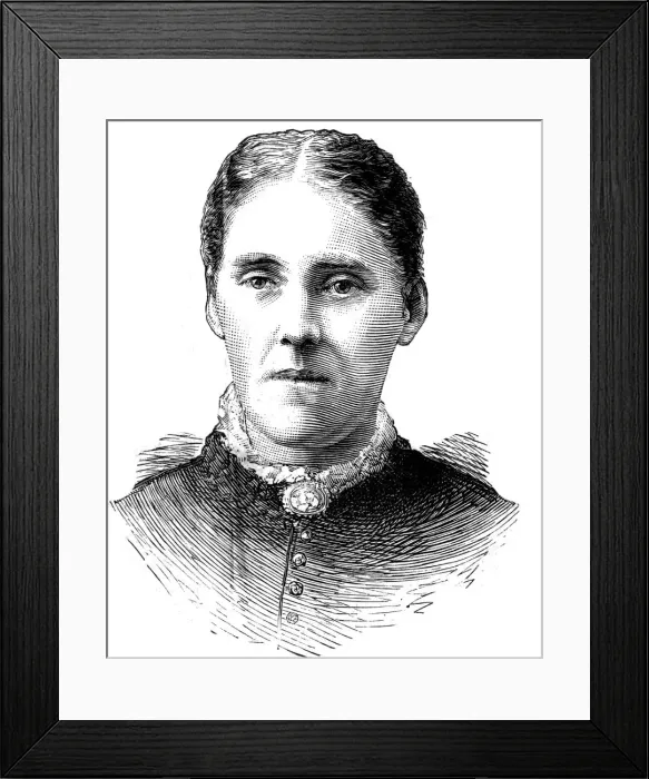 Framed Print : Mrs Houghton, wife of Reverend John Houghton, 1886 Framed Print : Mrs Houghton, wife of Reverend John Houghton, 1886
