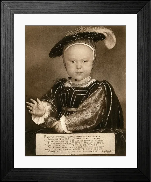 Framed Print : Prince Edward, later King Edward VI, c1540, (1902). Artist: Bruckmann Framed Print : Prince Edward, later King Edward VI, c1540, (1902). Artist: Bruckmann